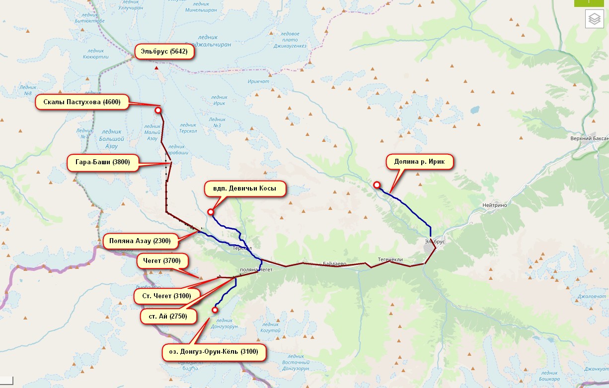 Карта осадков терскол